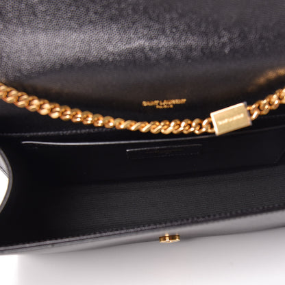 Saint Laurent Grain De Poudre Medium Classic Monogram Kate Satchel Black 7 of 10