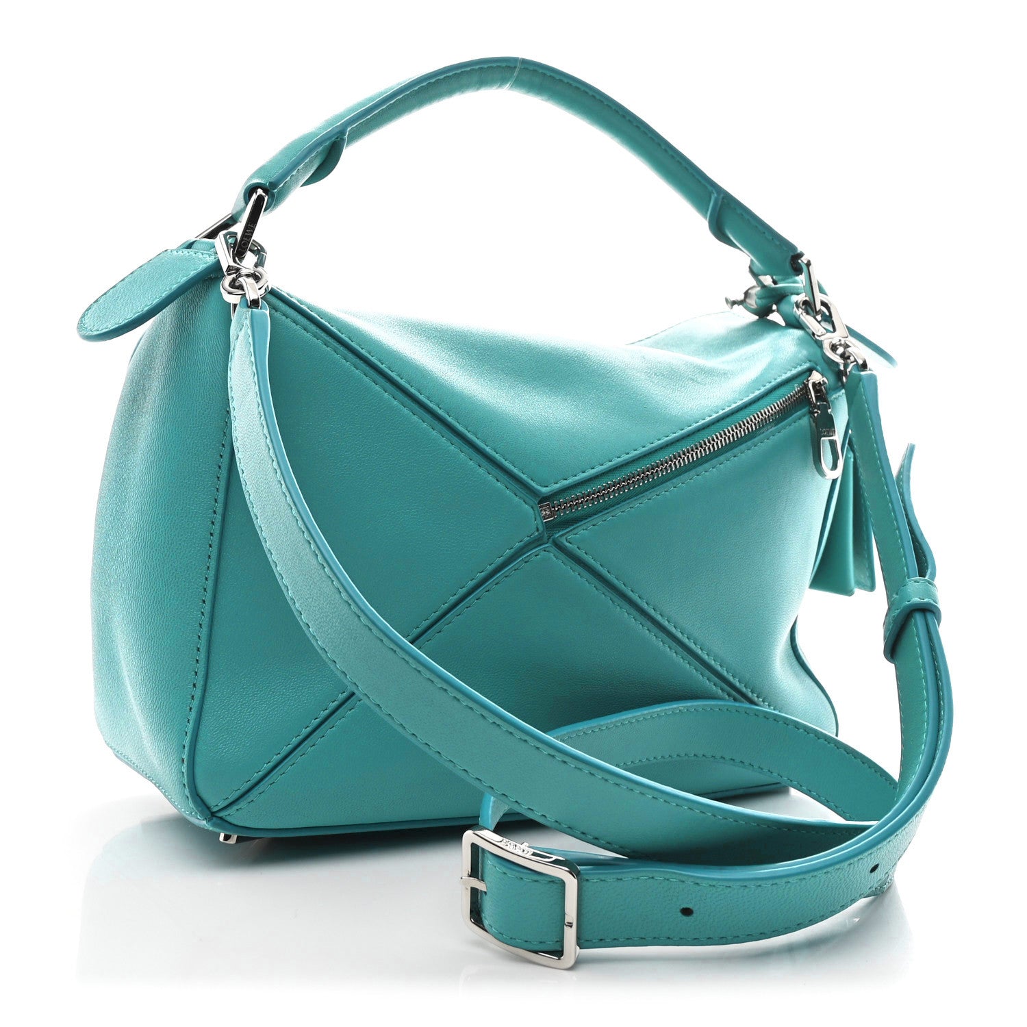 Loewe Nappa Lambskin Small Featherlight Puzzle Bag Aquamarine 3 of 10
