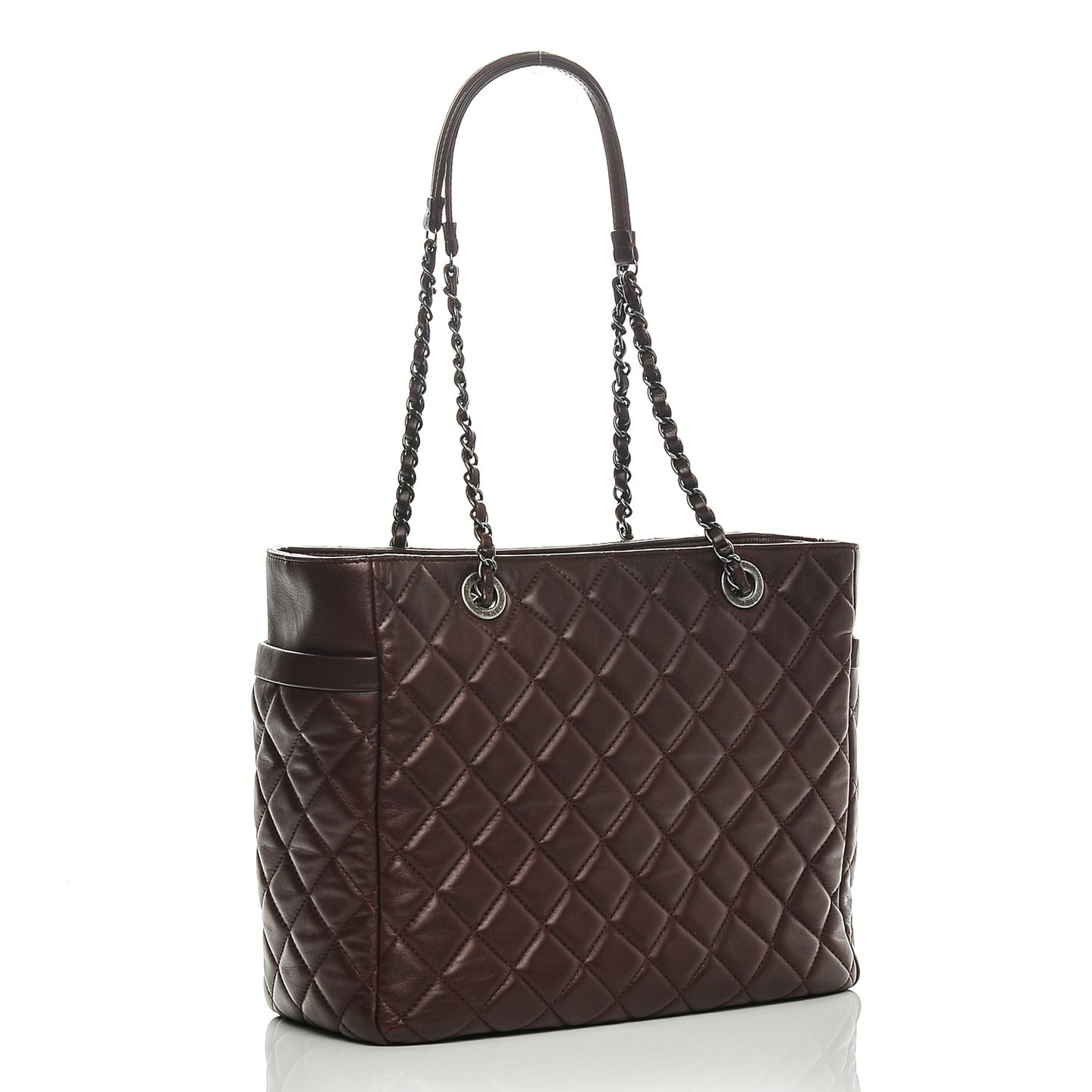 Lambskin Quilted Tote Burgundy