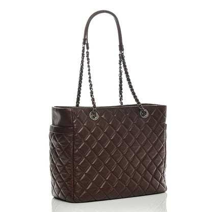 Chanel Lambskin Quilted Tote Burgundy 3 of 7