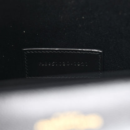 Saint Laurent Grain De Poudre Textured Mixed Matelasse Triquilt Monogram Clutch Black 8 of 8
