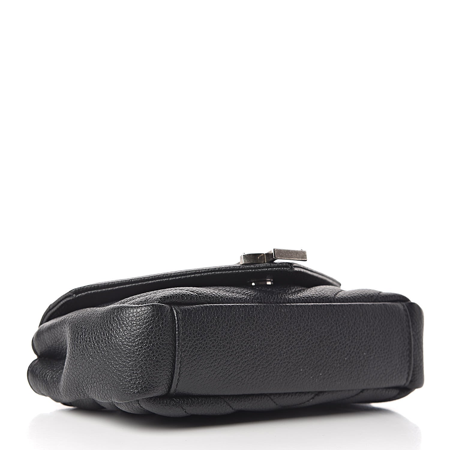 Saint Laurent Grained Calfskin Matelasse Chevron Classic Monogram Baby Chain Bag Black 4 of 9