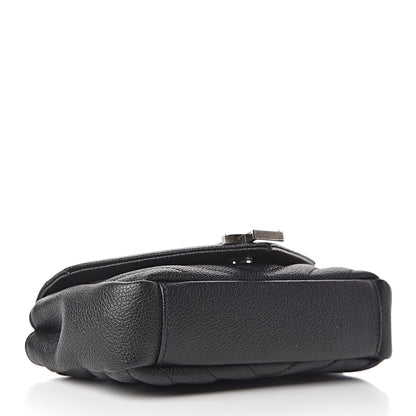 Saint Laurent Grained Calfskin Matelasse Chevron Classic Monogram Baby Chain Bag Black 4 of 9