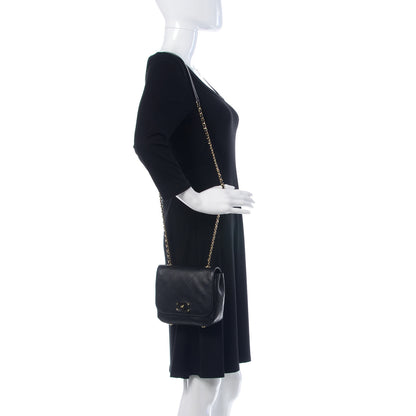 Chanel Calfskin Stitched Small Covered CC Flap Bag Black 2 of 12