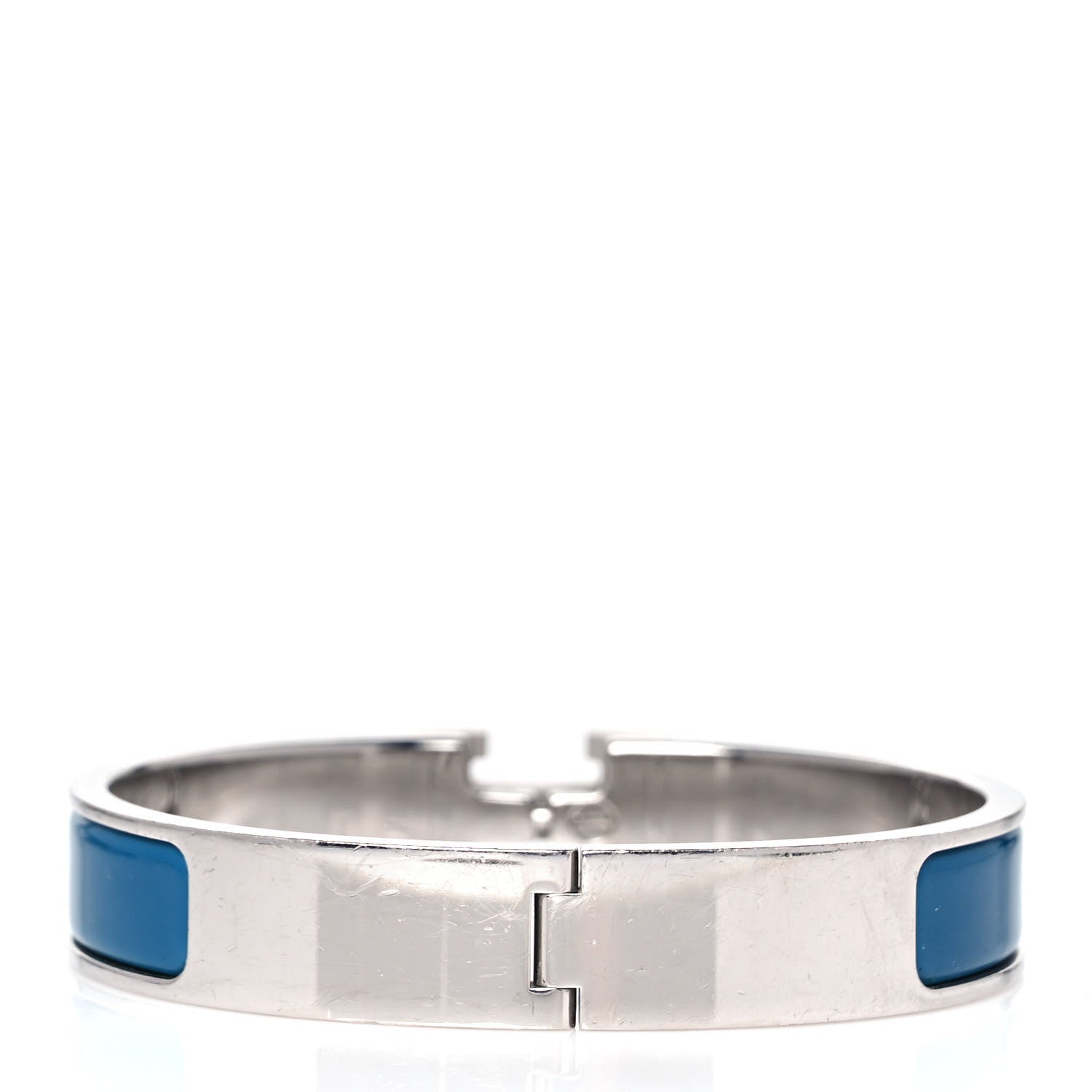 Hermes Enamel Narrow Clic Clac H Bracelet PM Bleu 3 of 4