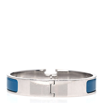 Hermes Enamel Narrow Clic Clac H Bracelet PM Bleu 3 of 4