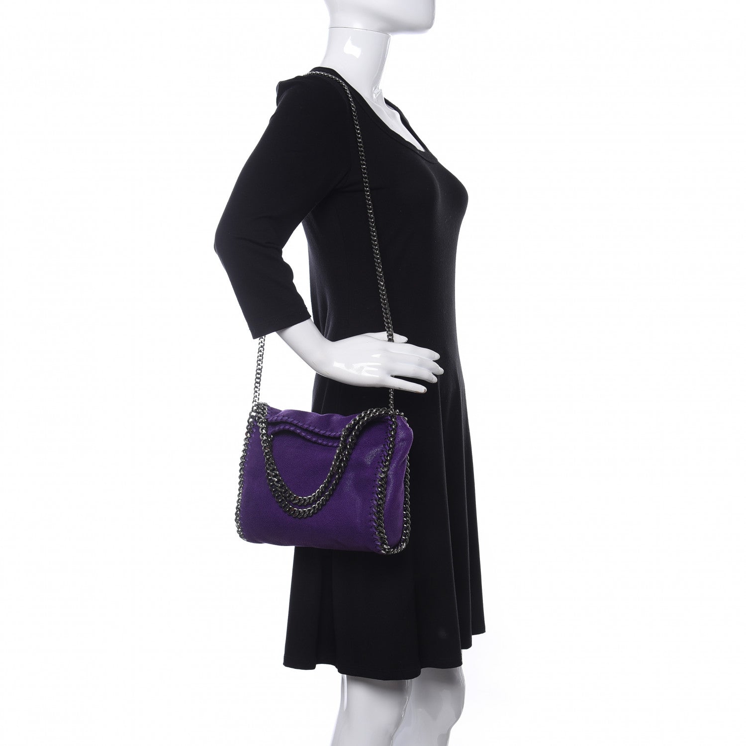Stella McCartney Shaggy Deer Mini Falabella Fold Over Tote Bright Purple 2 of 9