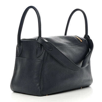 Hermes Taurillon Clemence Lindy 30 Bleu Indigo 3 of 16
