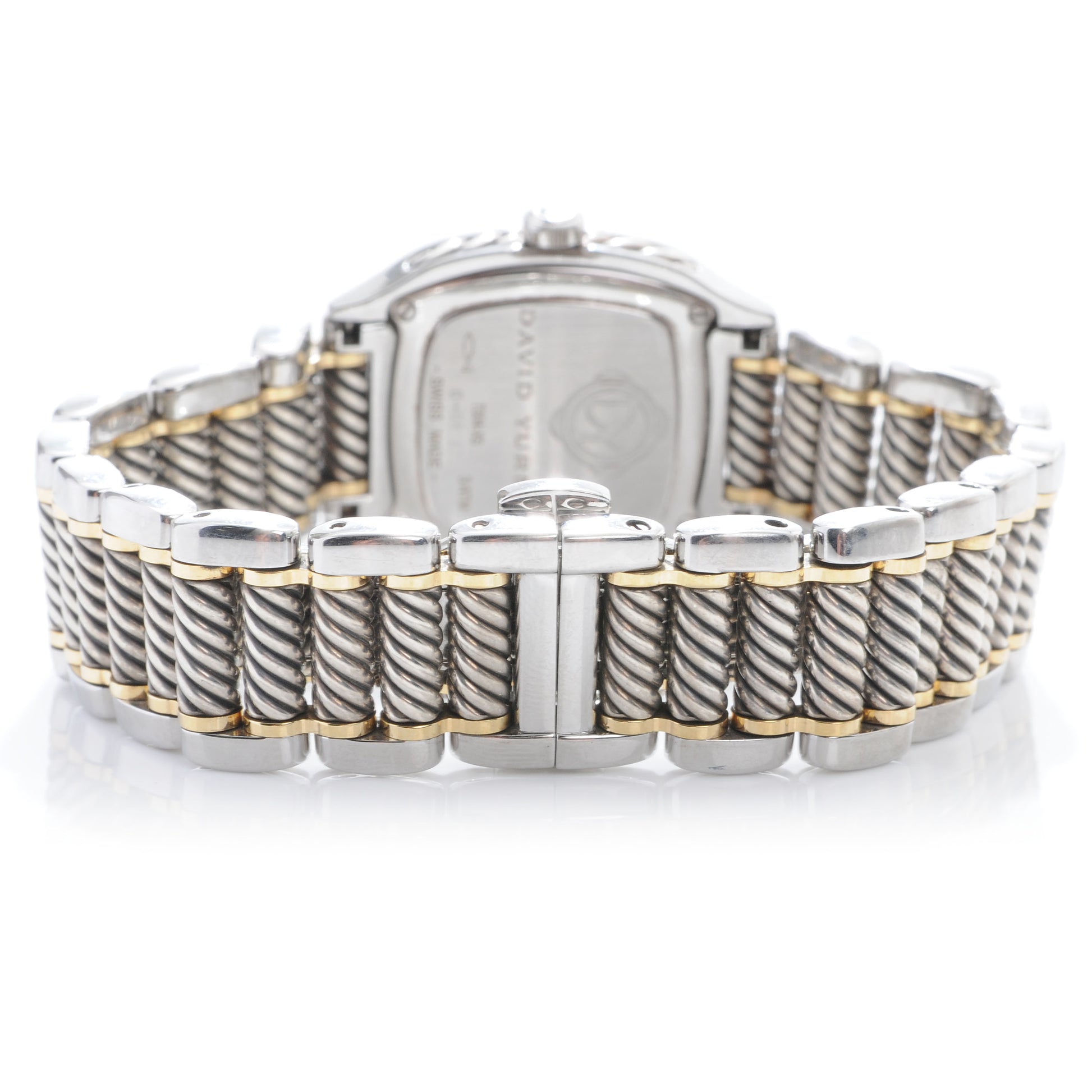 David Yurman Stainless Steel 18K Yellow Gold Mother of Pearl 25mm Thoroughbred Quartz Watch 3 of 9