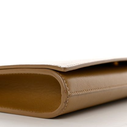 Saint Laurent Calfskin Monogram Large Belle De Jour Clutch Beige 8 of 11