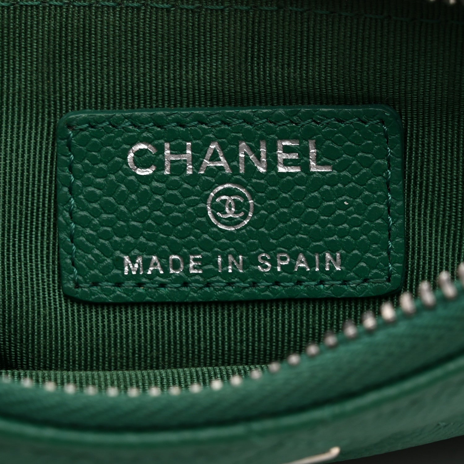 Chanel Caviar Quilted Small Cosmetic Case Green 6 of 8