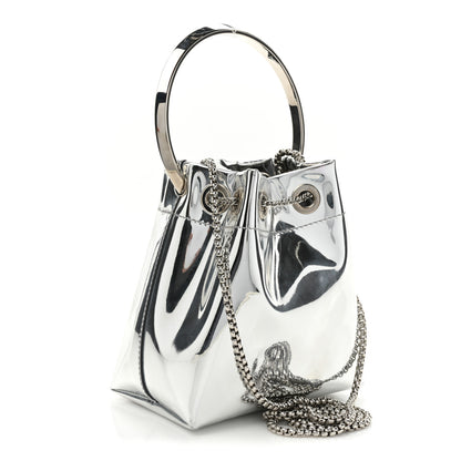 Jimmy Choo Metallic Patent Bon Bon Bag Silver 3 of 9