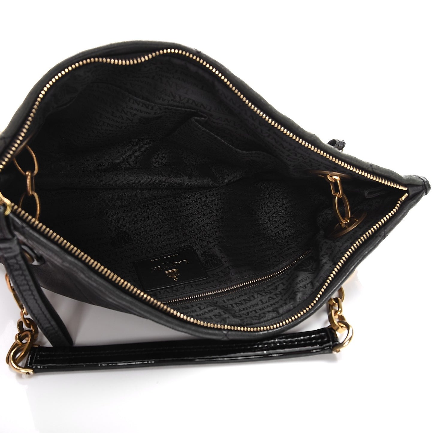 Lambskin Quilted Medium Amalia Shoulder Bag Black