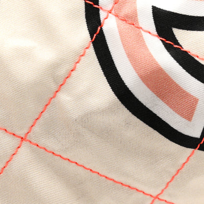 Chanel Nylon Stitched Printed Logo Shopping Bag Black White 21 of 21