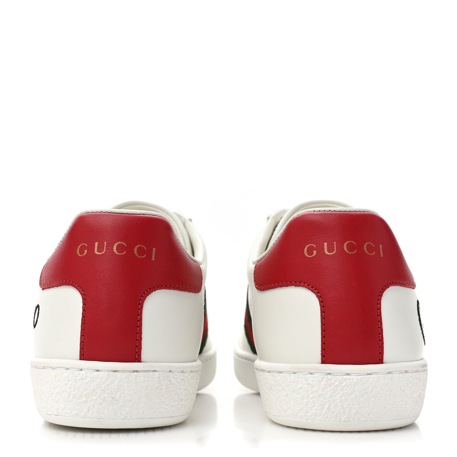 Gucci Calfskin Gucci 100 Womens Ace Sneakers 35 White Hibiscus Red 4 of 11