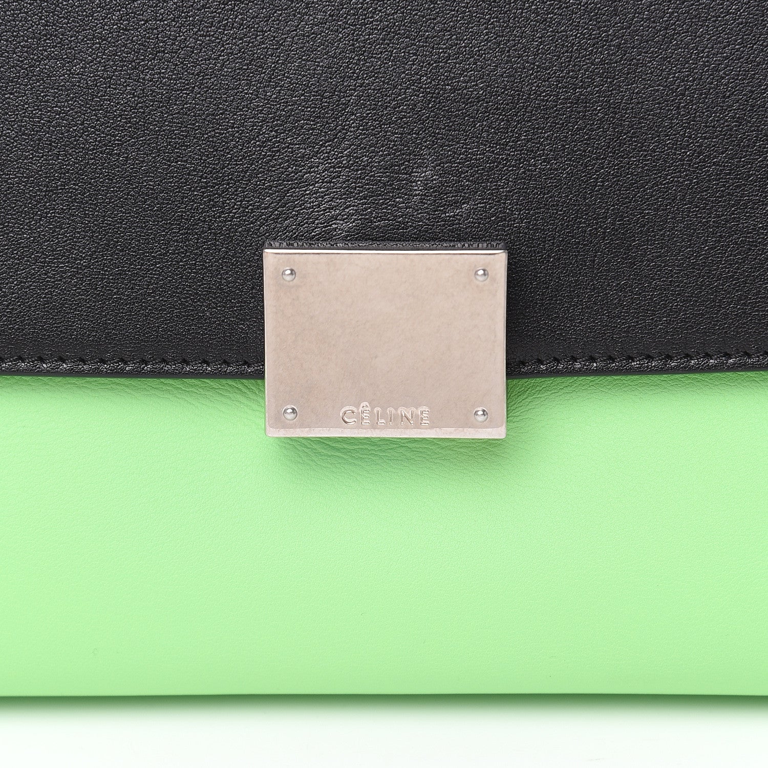 Celine Smooth Calfskin Small Tri-Color Trapeze Lime 10 of 10