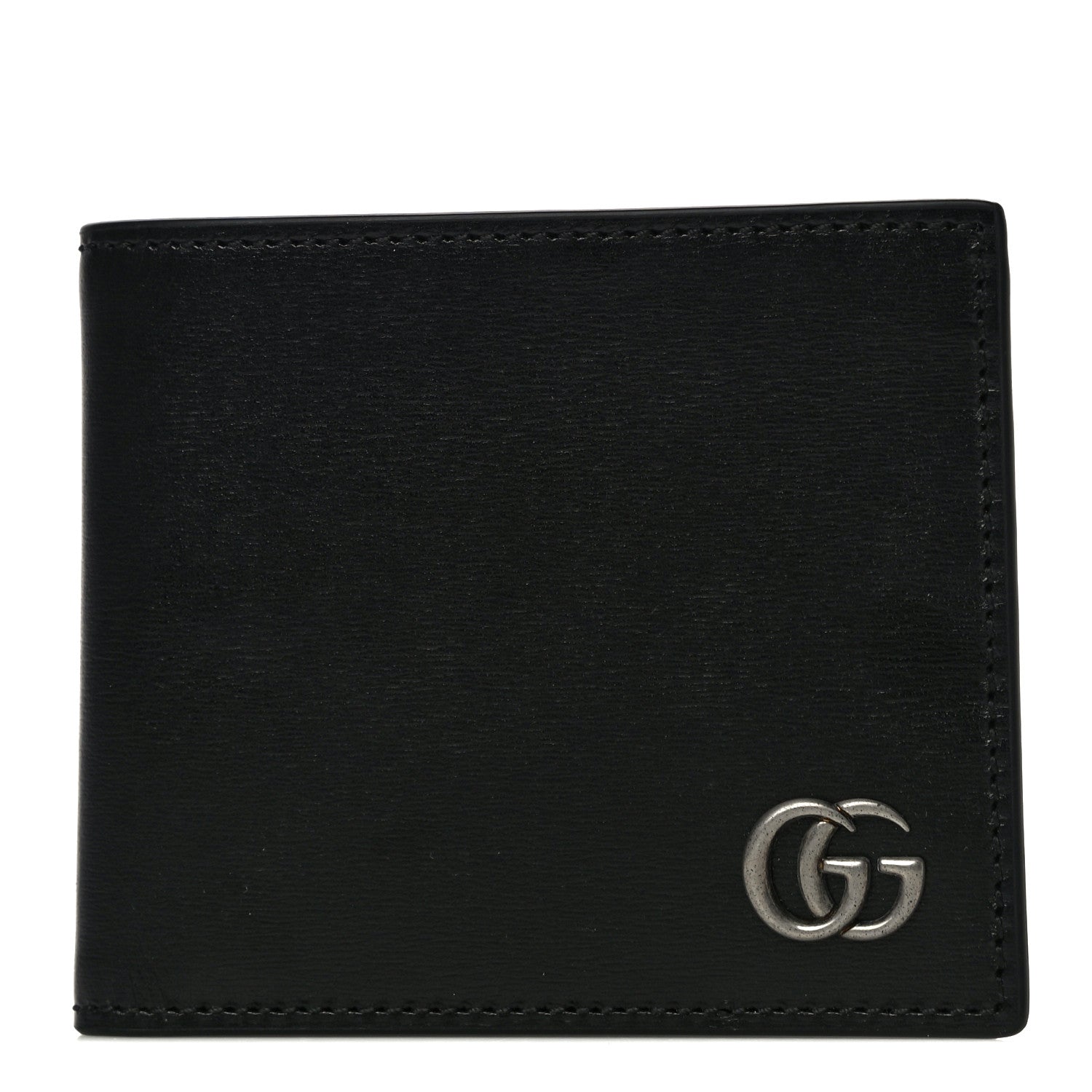 Gucci Smooth Calfskin GG Marmont Bi-Fold Wallet Black 1 of 10