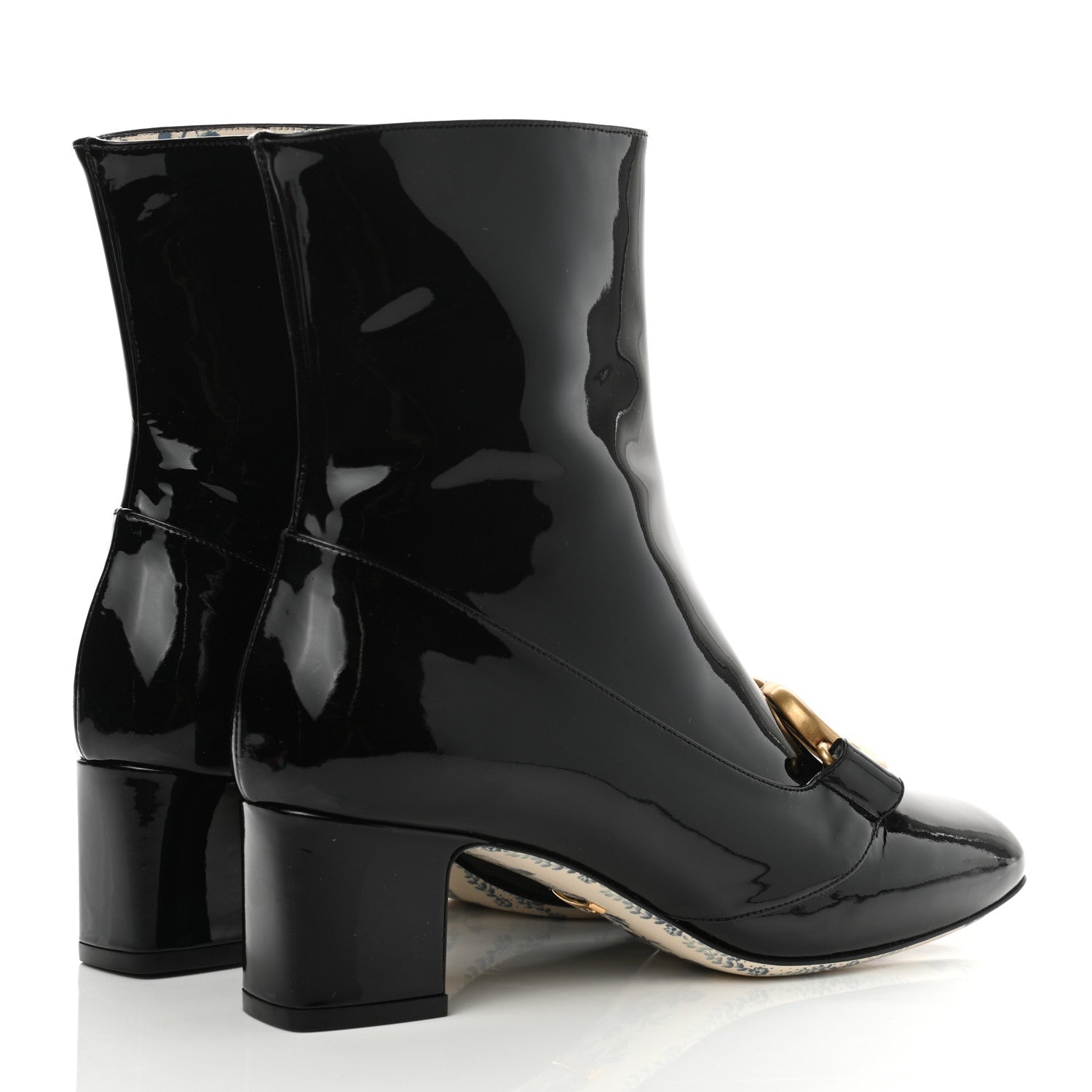 Gucci Vernice GG Victoire 55mm Ankle Boots 37 Black 4 of 9