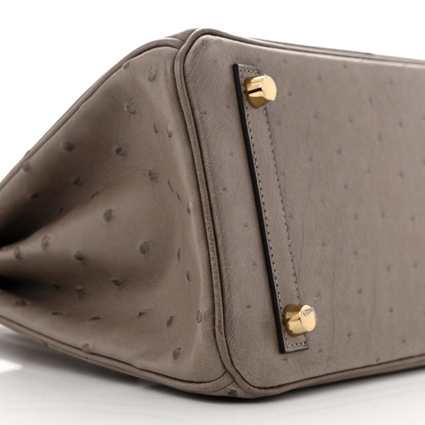 Ostrich Birkin 25 Gris Tourterelle