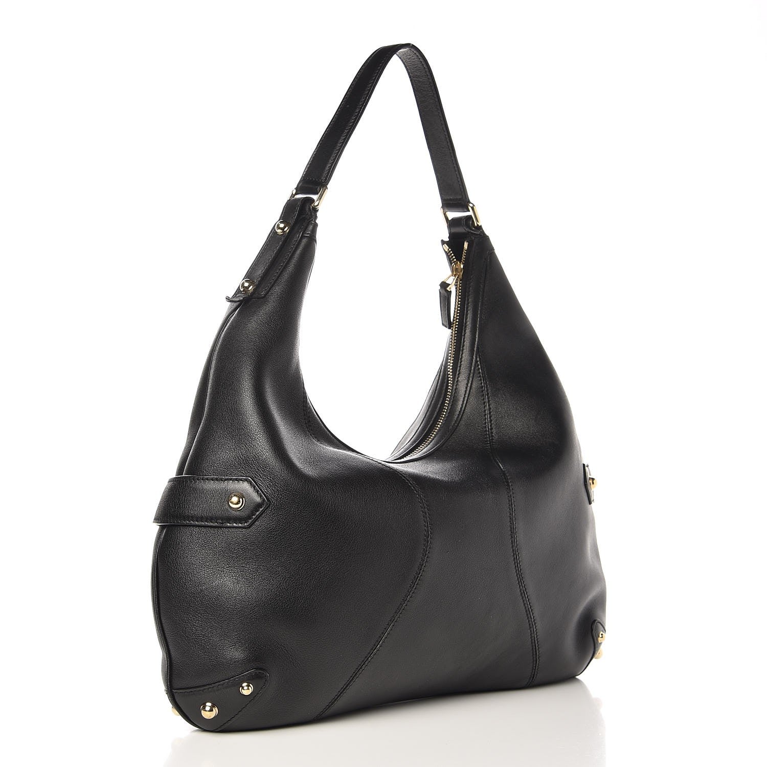 Gucci Calfskin Horsebit Chain Hobo Black 3 of 7