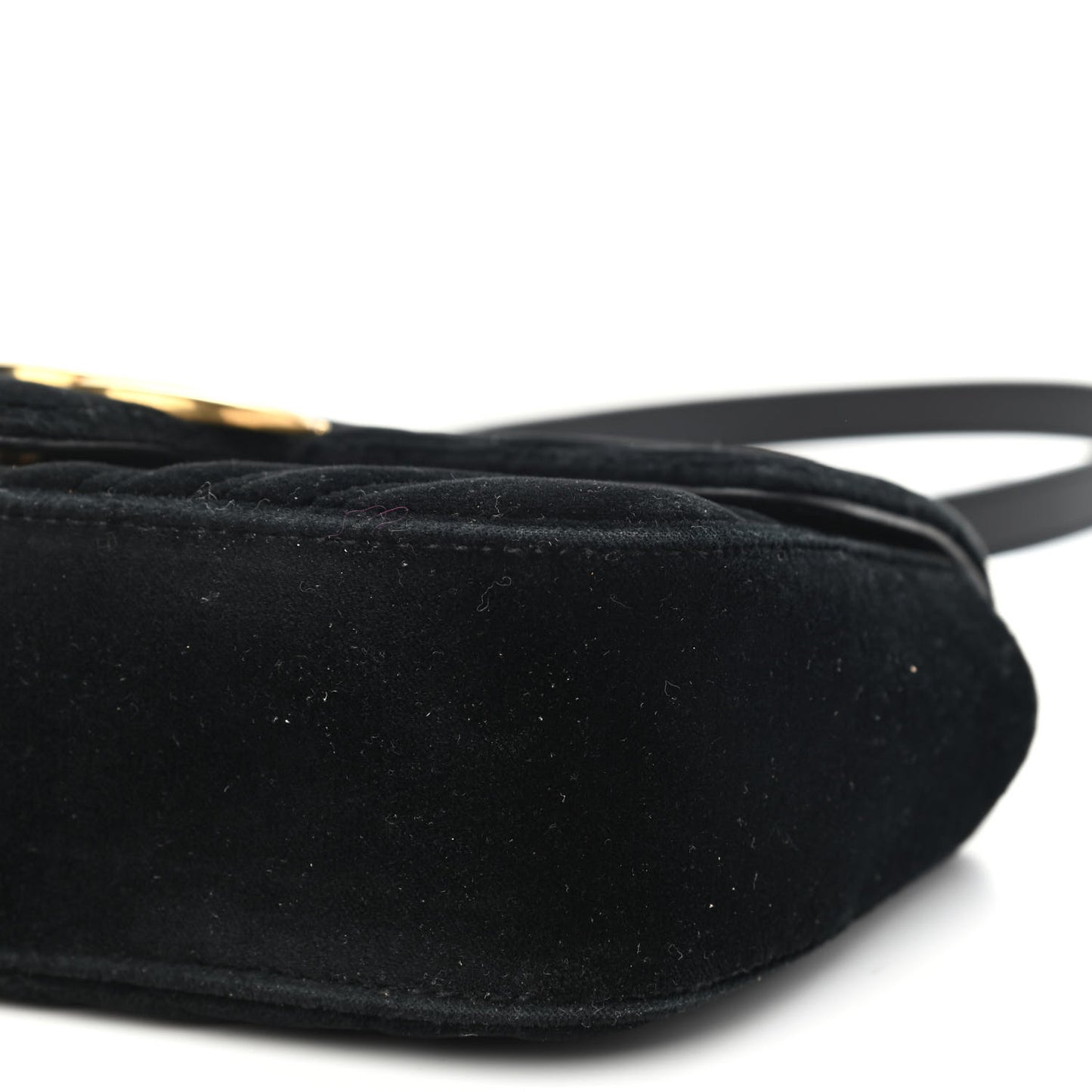Velvet Matelasse Mini GG Marmont Shoulder Bag Black