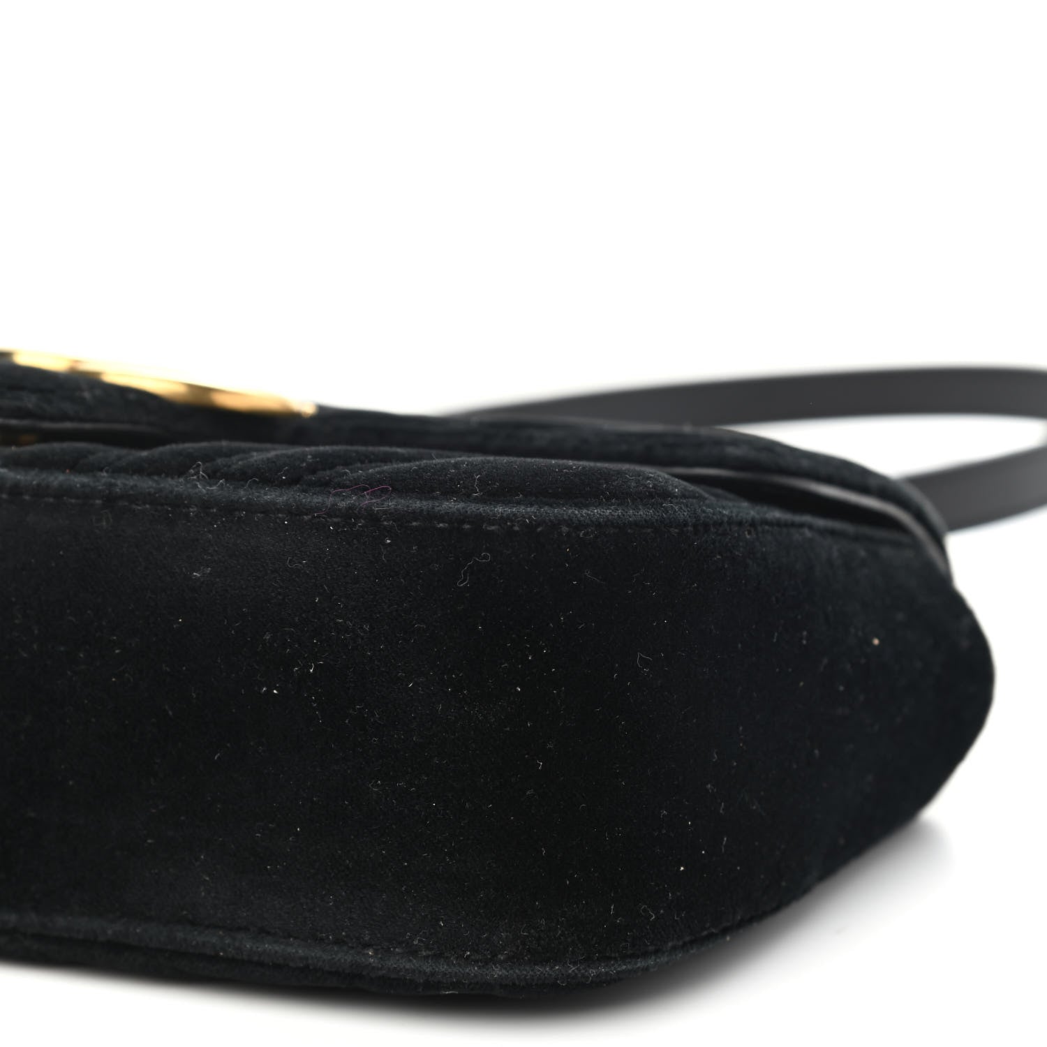 Gucci Velvet Matelasse Mini GG Marmont Shoulder Bag Black 9 of 11