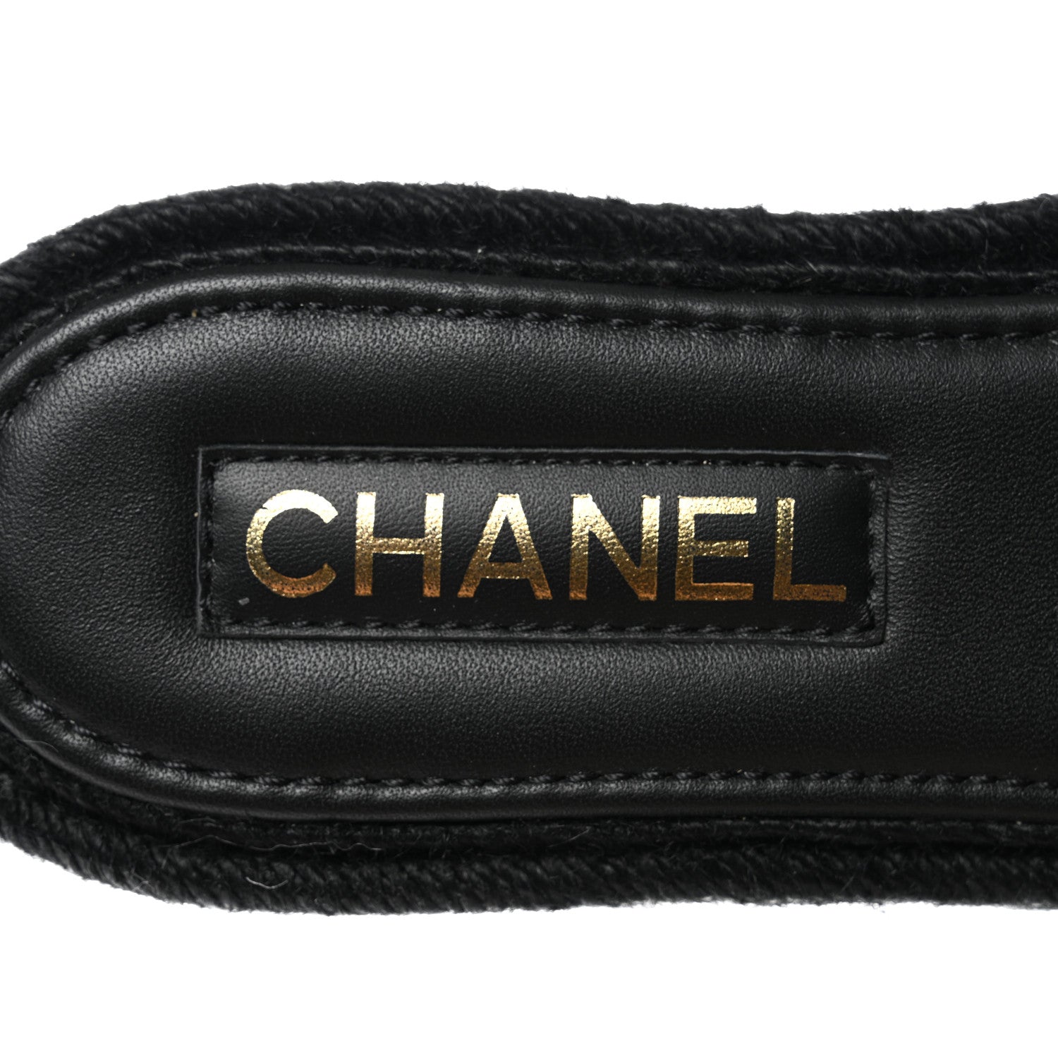 Chanel Lambskin Espadrille Mule Sandals 38 Black 7 of 9
