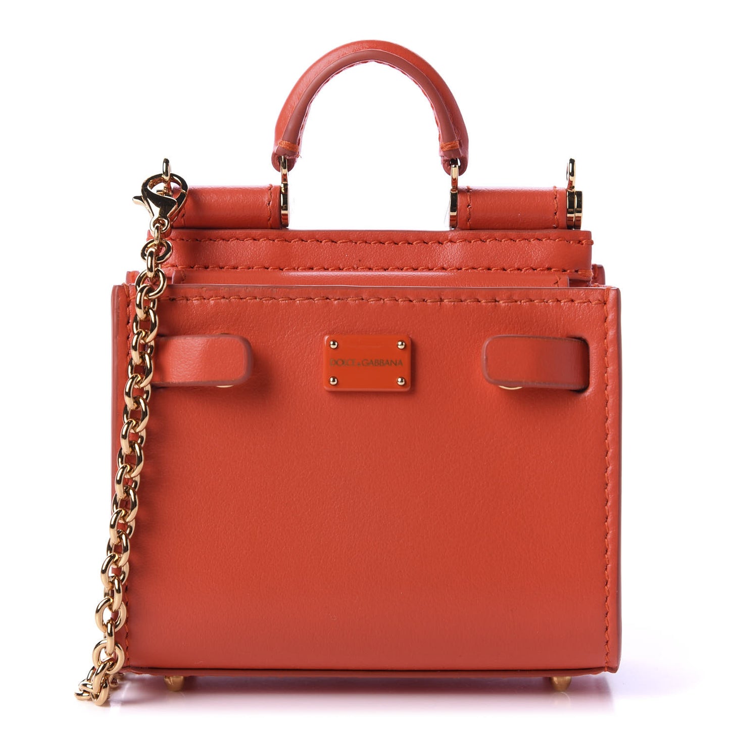 Calfskin Micro Miss Sicily 62 Satchel Orange
