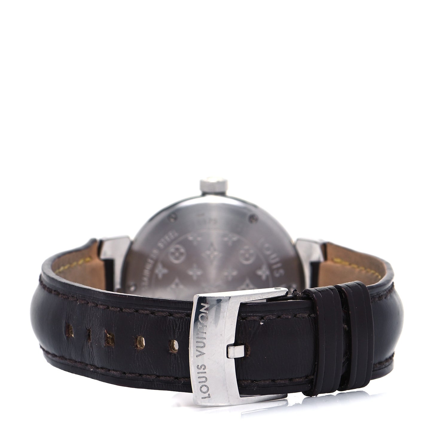 Stainless Steel Calfskin 34mm Tambour Quartz Watch
