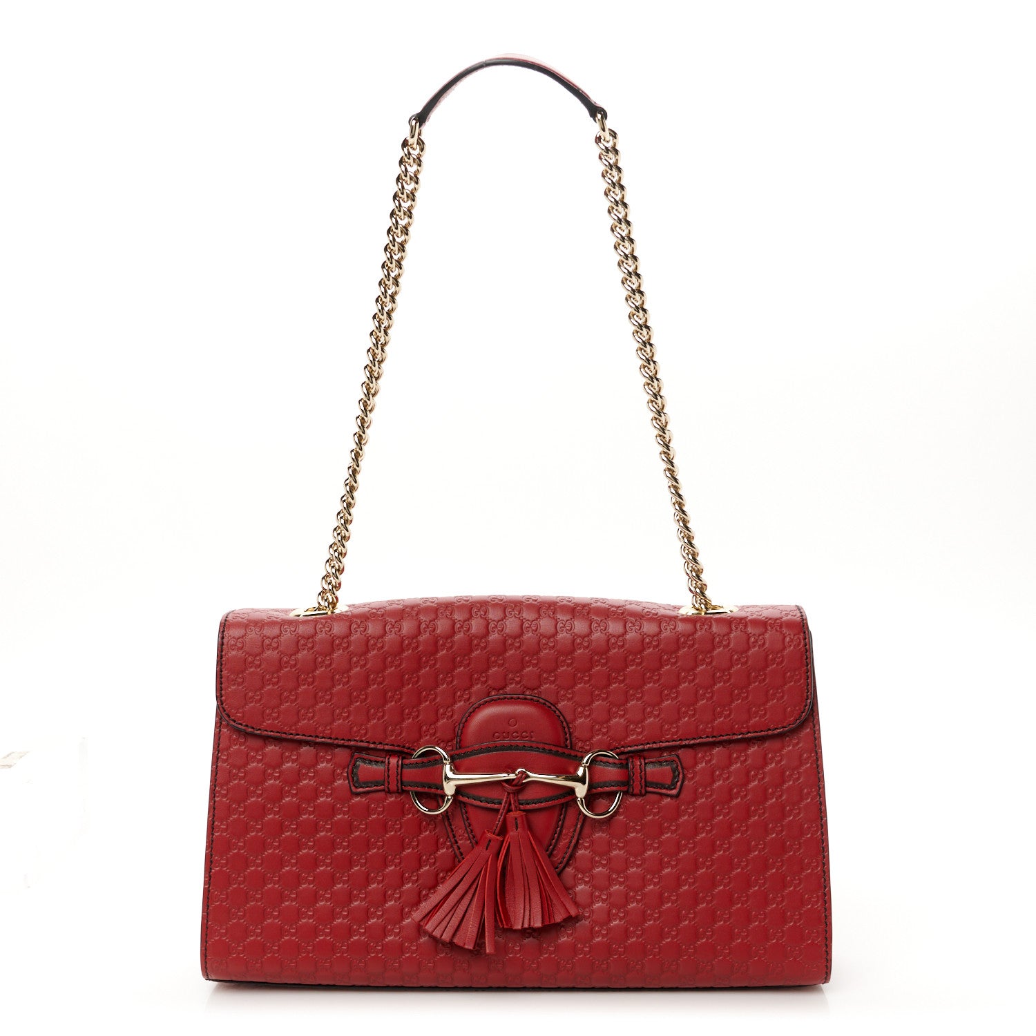 Gucci Microguccissima Medium Emily Chain Shoulder Bag Red 1 of 10
