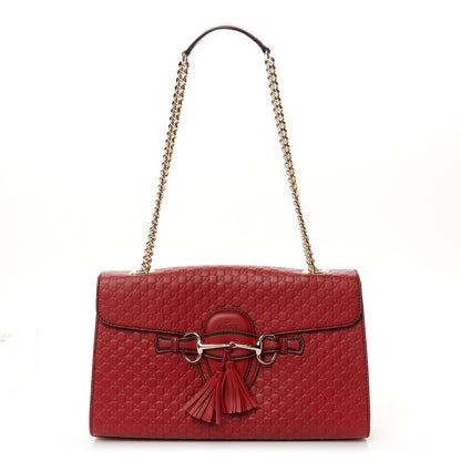 Gucci Microguccissima Medium Emily Chain Shoulder Bag Red 1 of 10