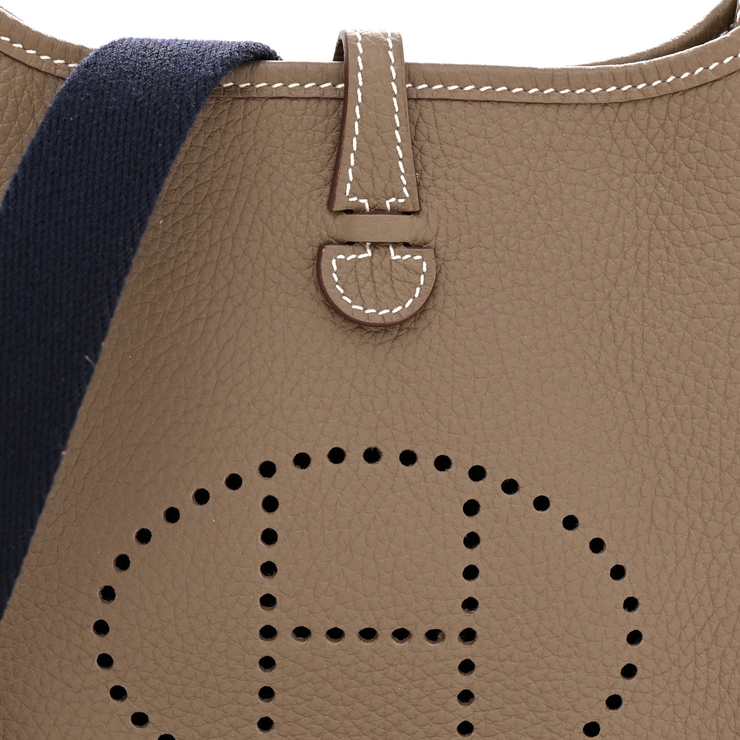 Hermes Taurillon Clemence Amazone Evelyne TPM Etoupe Bleu Indigo 8 of 11