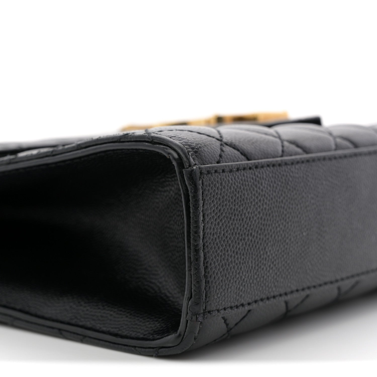 Saint Laurent Grain De Poudre Textured Mixed Matelasse Triquilt Medium Monogram Satchel Black 9 of 11
