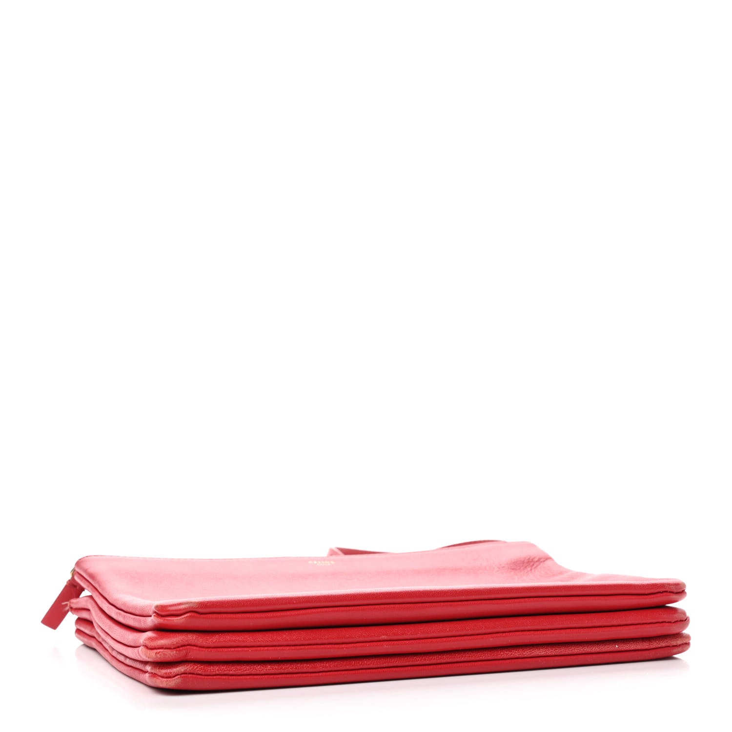 Celine Lambskin Large Trio Crossbody Bag Red 4 of 8
