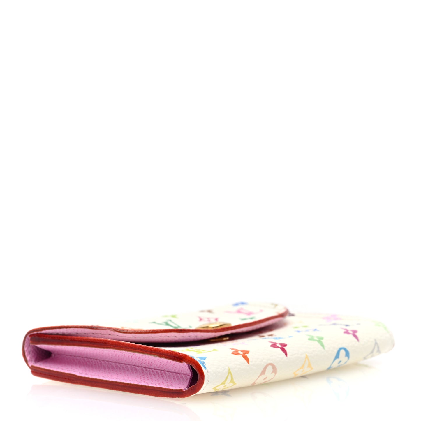 Monogram Multicolor Business Card Holder White Litchi