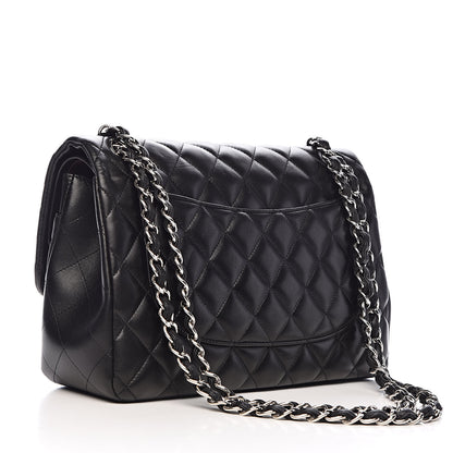 Chanel Lambskin Quilted Jumbo Double Flap Black 3 of 12