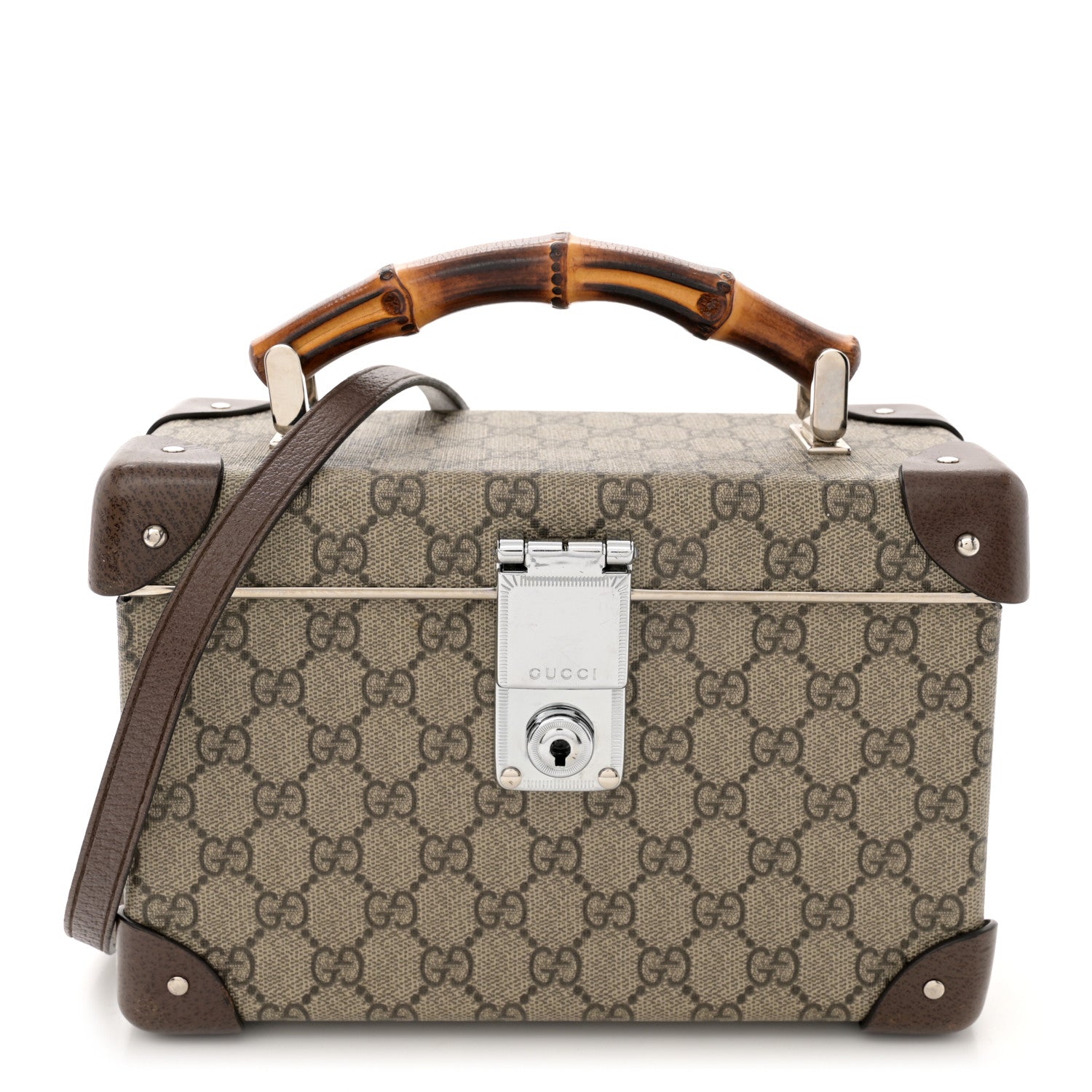 Gucci GG Supreme Monogram Globe-Trotter Beauty Case Brown 1 of 14