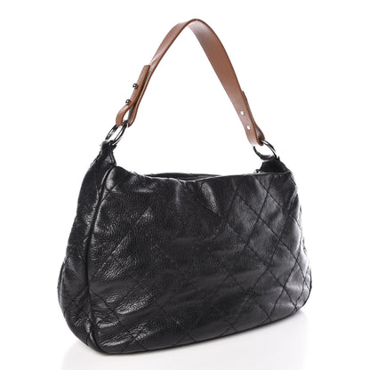 Chanel Glazed Calfskin On The Road Hobo Black 3 of 9