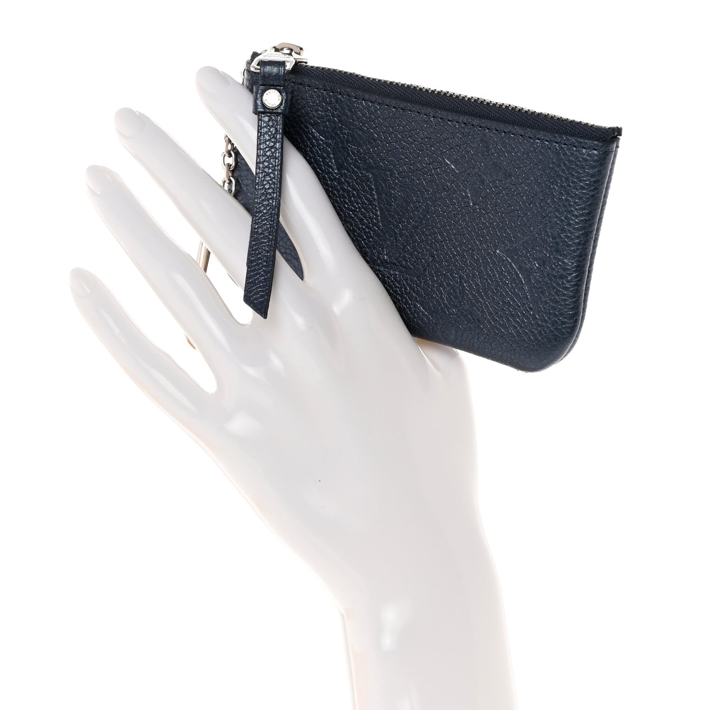 Metallic Empreinte Monogram Giant Key Pouch Navy Nacre