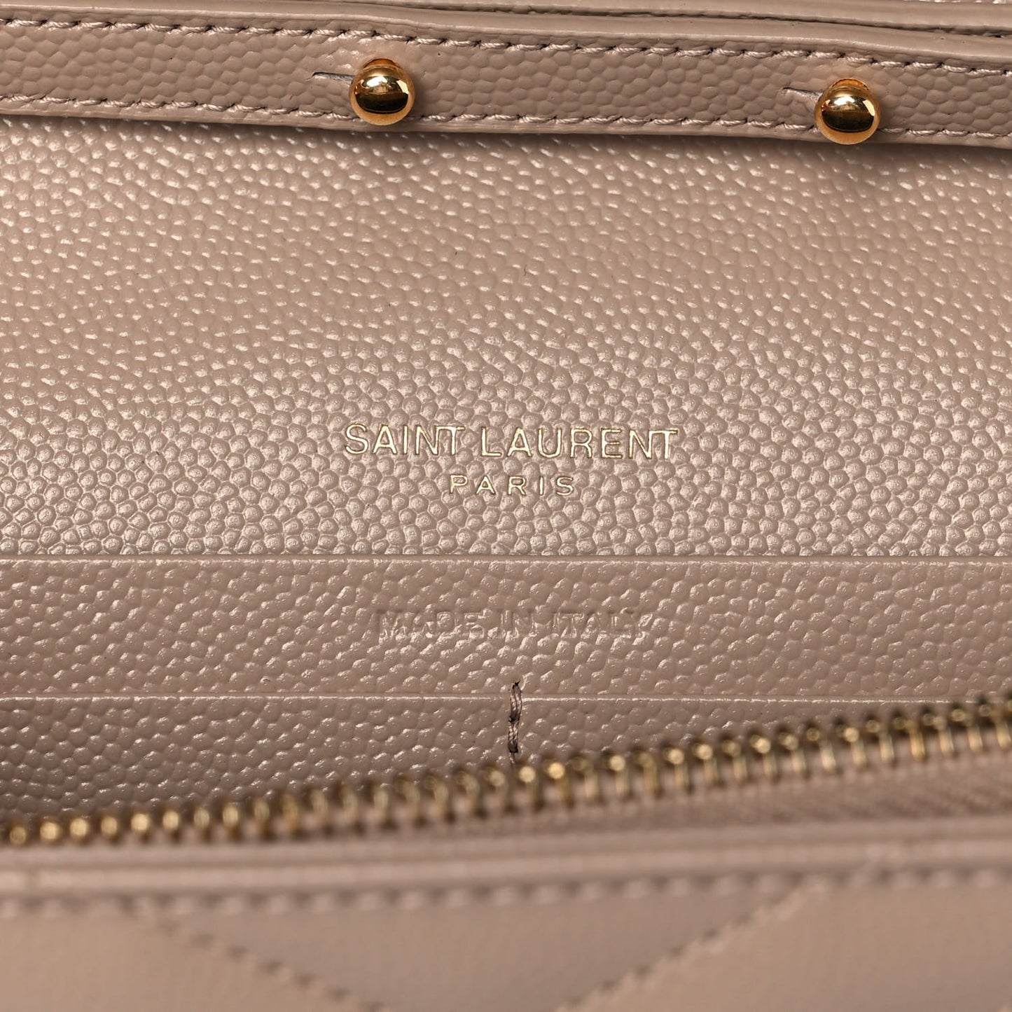 Grain De Poudre Matelasse Chevron Monogram Chain Wallet Nude Powder