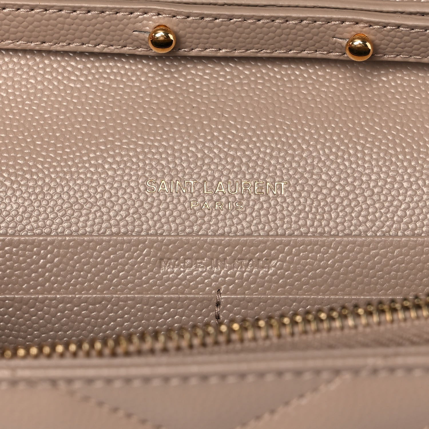 Saint Laurent Grain De Poudre Matelasse Chevron Monogram Chain Wallet Nude Powder 6 of 8