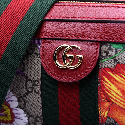 Gucci GG Supreme Monogram Flora Web Small Ophidia Top Handle Shoulder Bag Hibiscus Red 13 of 15