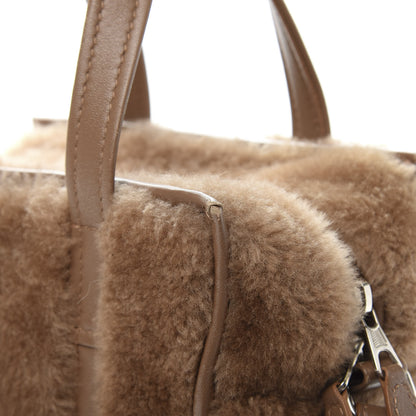 Balenciaga Shearling XS Bazar Shopper Tote Beige 11 of 18