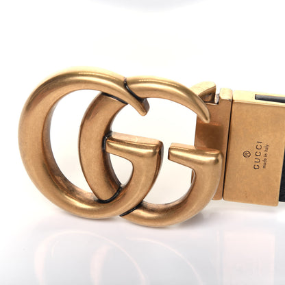 Gucci Calfskin Double G Reversible 37mm Belt 90 36 Black Cocoa 4 of 6