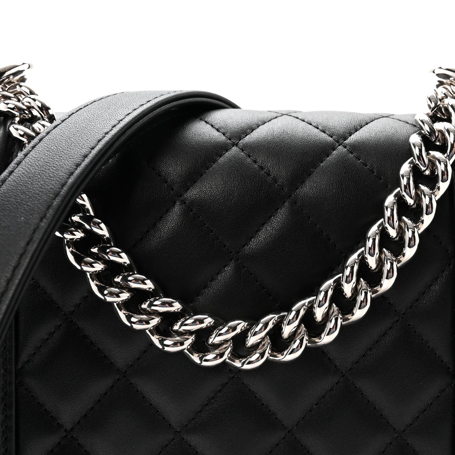 Chanel Calfskin Quilted North South Boy Flap Black 8 of 10