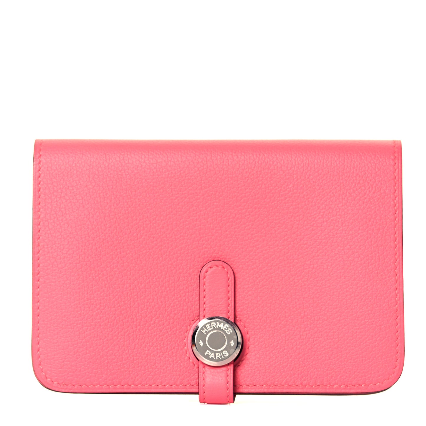 Togo Dogon Compact Wallet Rose Lipstick