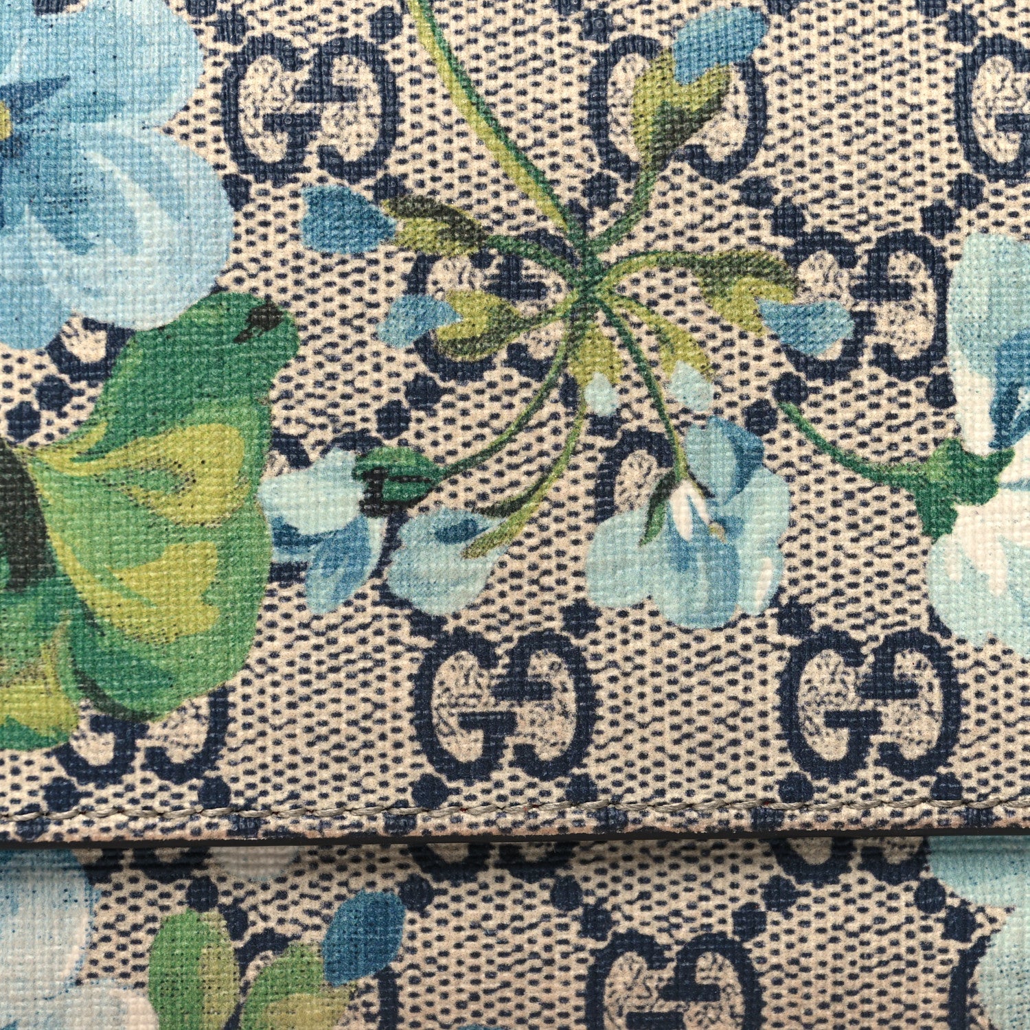 Gucci GG Supreme Monogram Blooms Continental Wallet Blue 8 of 12