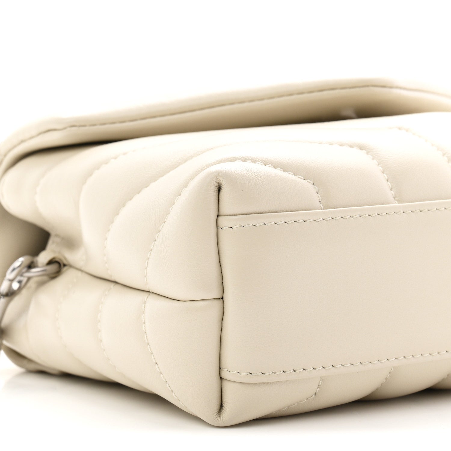 Saint Laurent Calfskin Y Quilted Monogram Toy Loulou Satchel Ivory 9 of 11