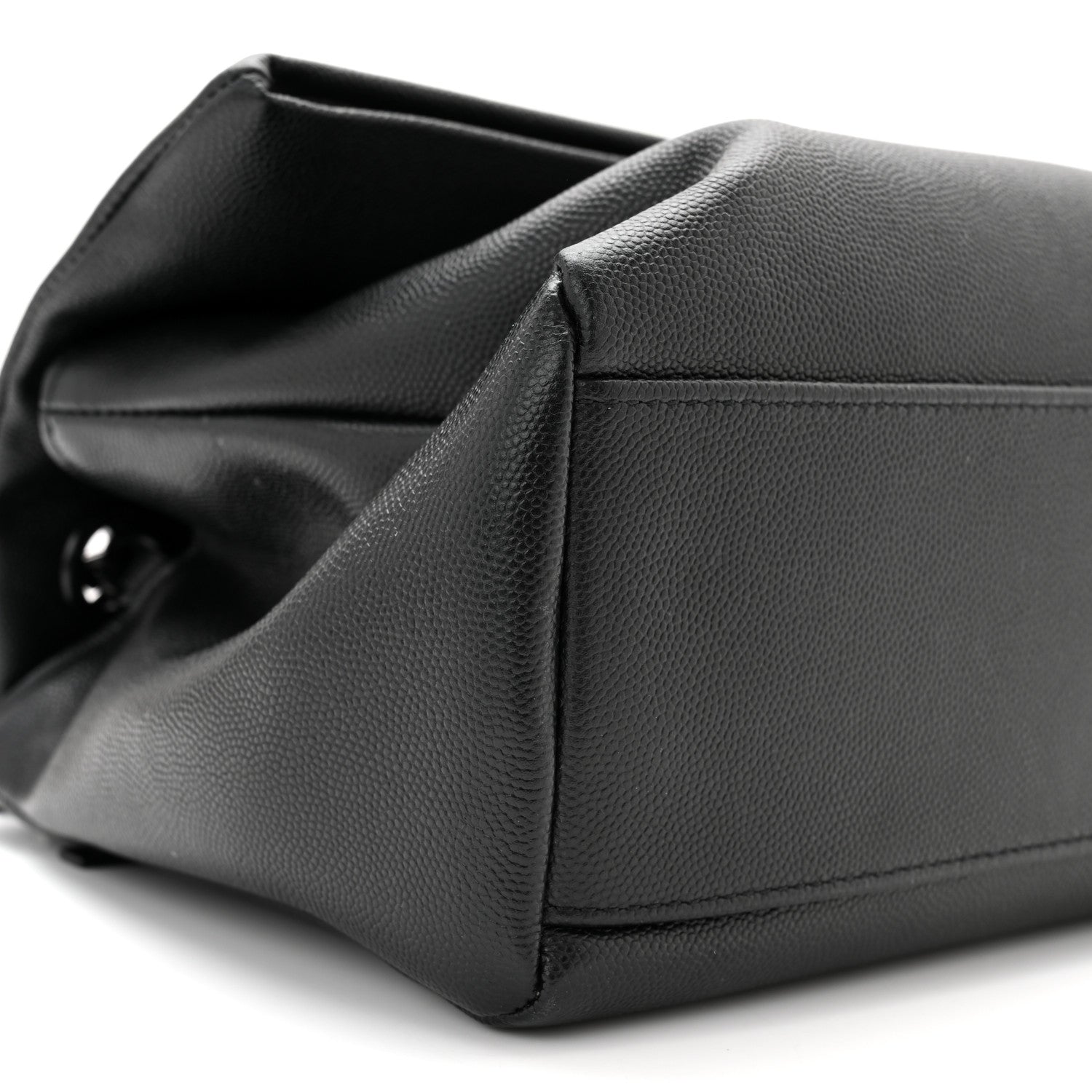 Saint Laurent Grain De Poudre Medium West Hollywood Monogram Fold-Over Black 9 of 10