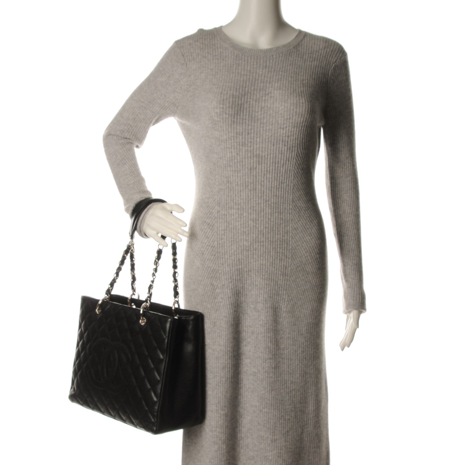 Chanel Caviar Quilted Grand Shopping Tote GST Black 2 of 7